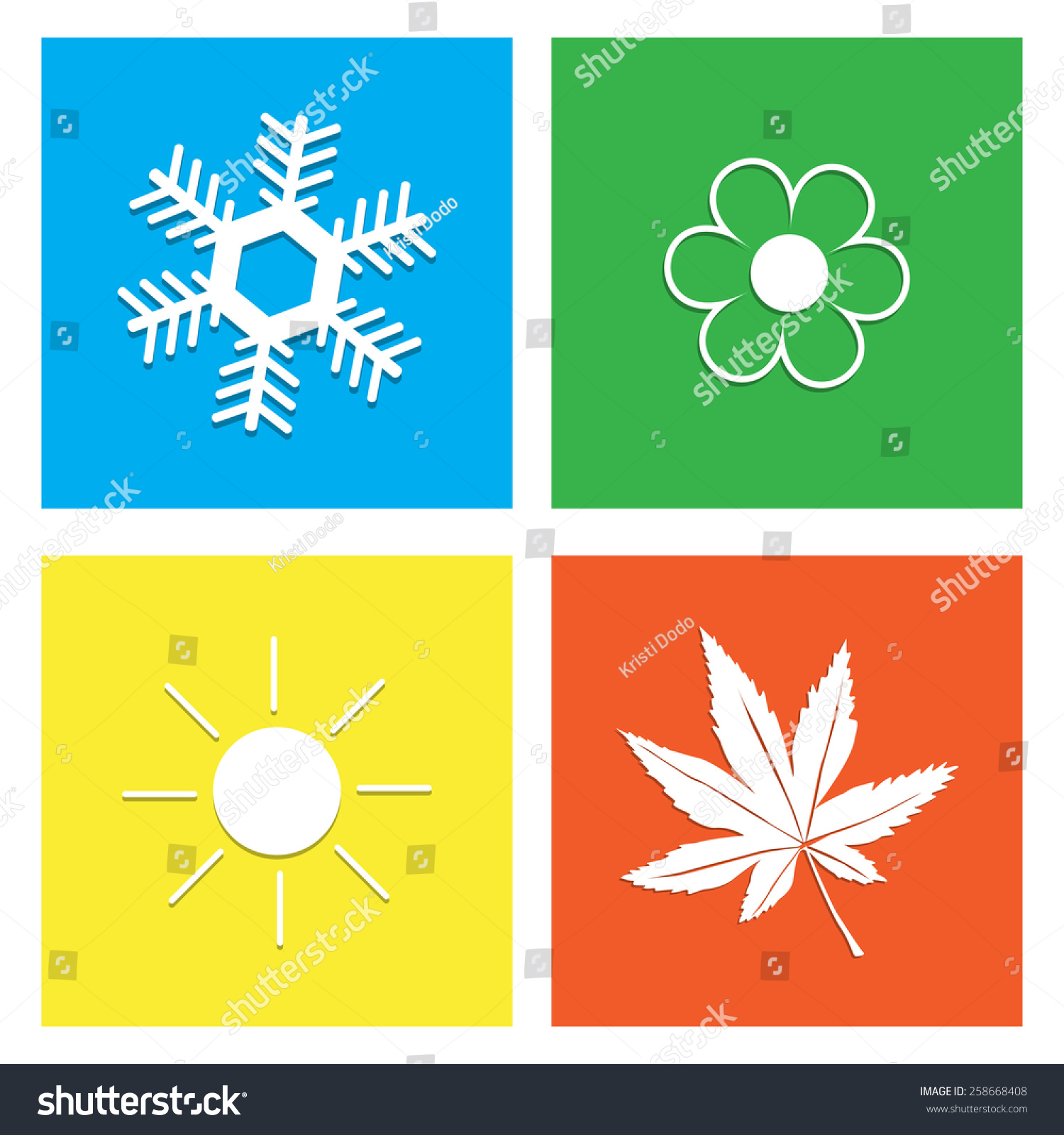 Four Seasons Icon Symbol Vector Illustration Stock Vector (Royalty Free ...