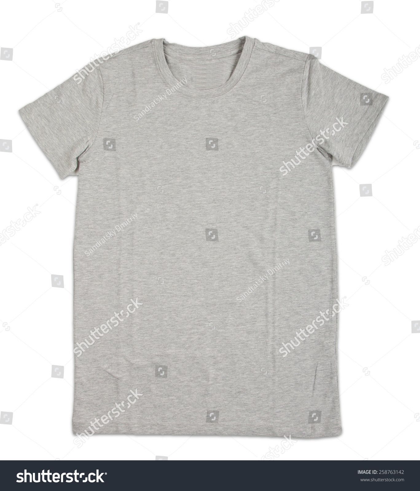 Grey Tshirt Template Isolated On White Stock Photo 258763142 | Shutterstock