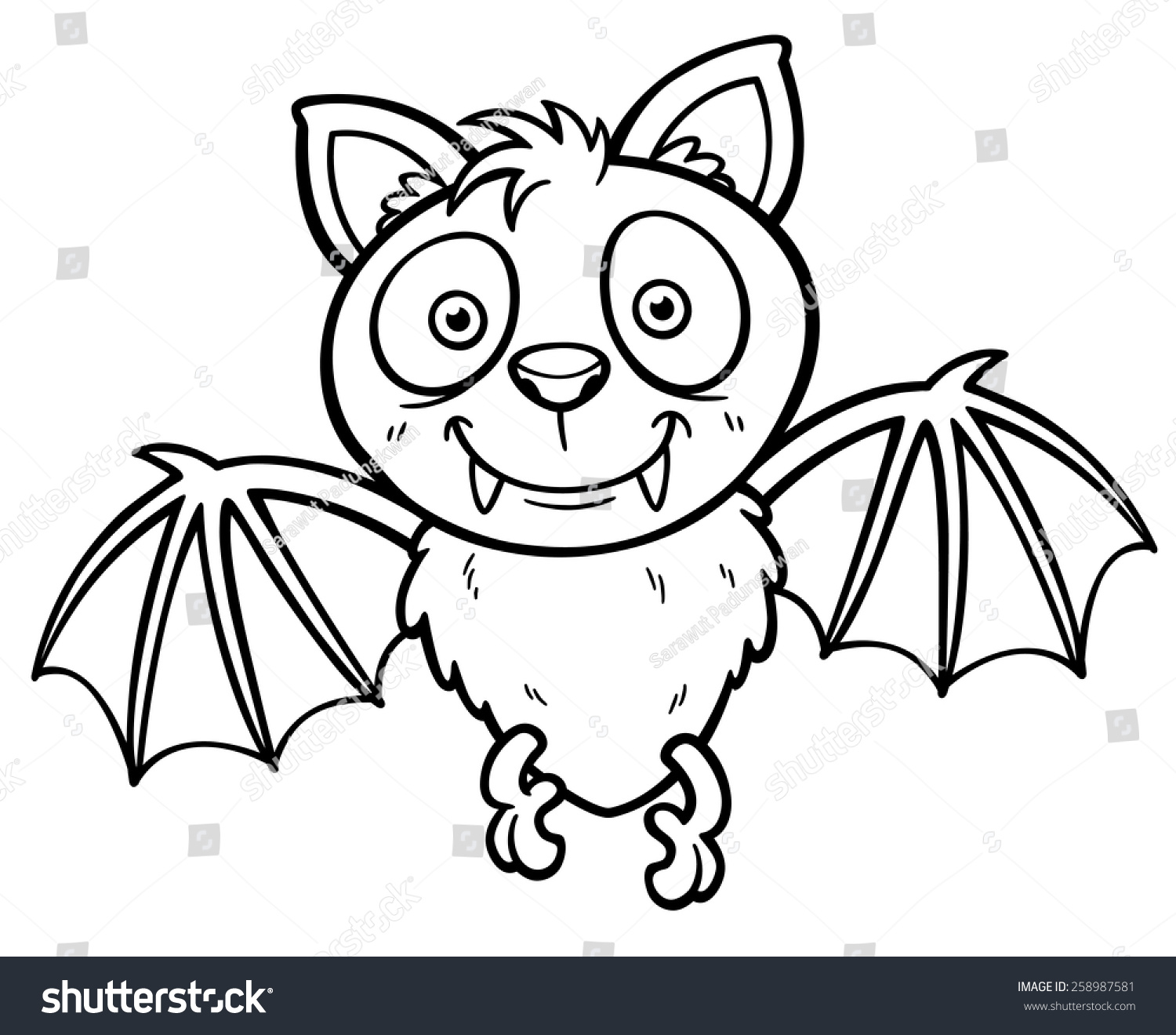 Vector Illustration Cartoon Bat Coloring Book Stock Vector (Royalty ...