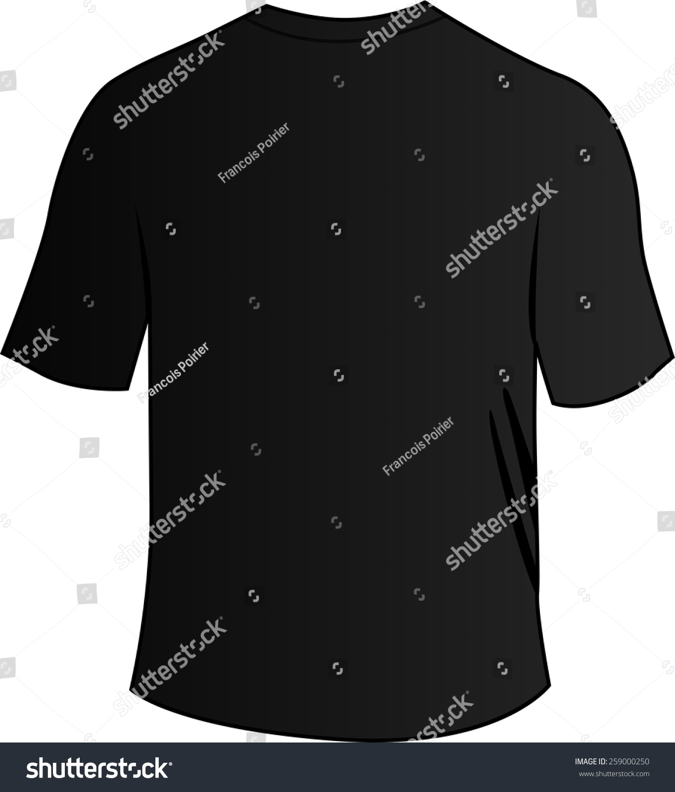 Illustration Blank Black Back Tee Shirt Stock Vector (Royalty Free ...