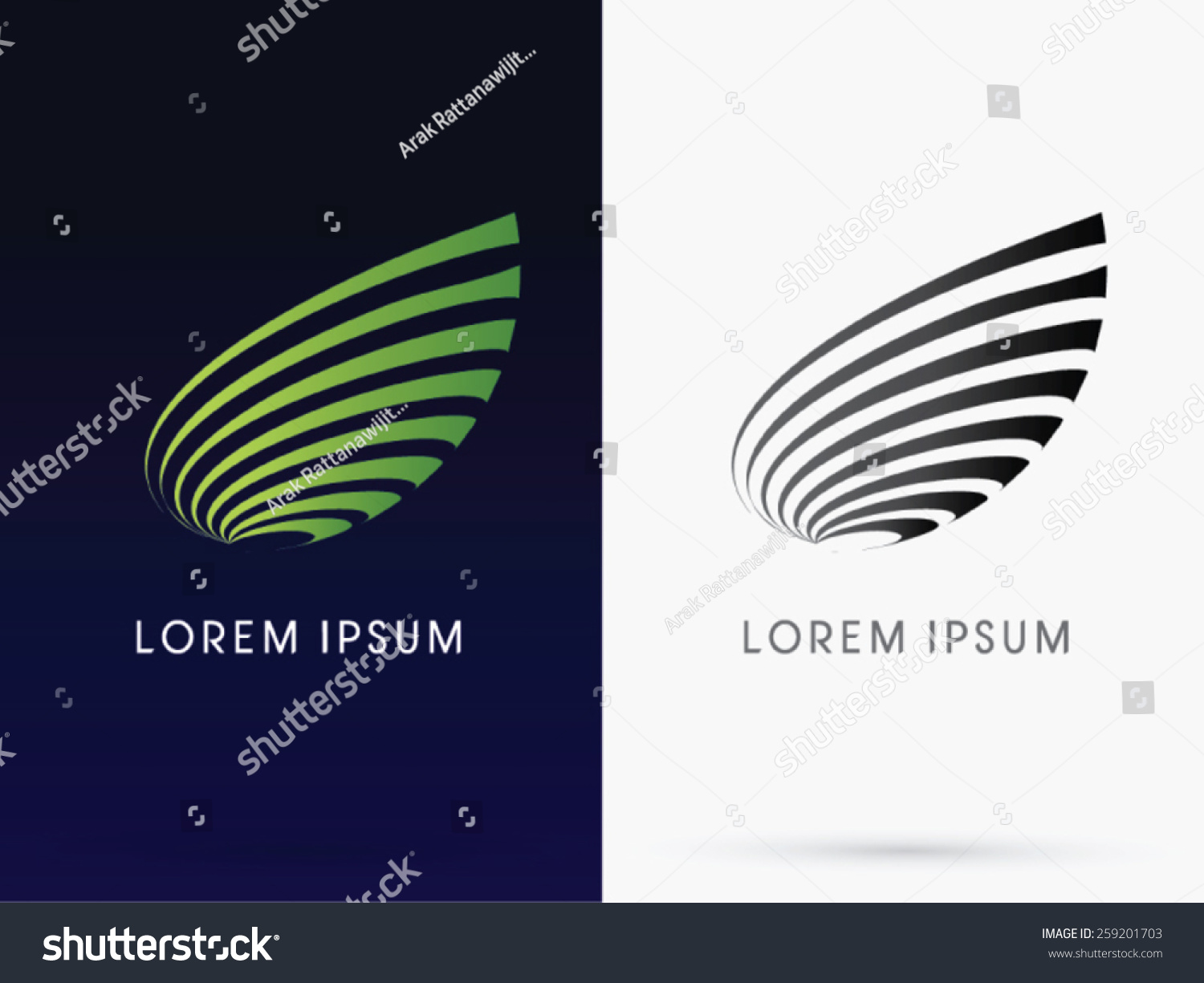 Abstract Leaf Designed Using Green Line Stock Vector (Royalty Free ...