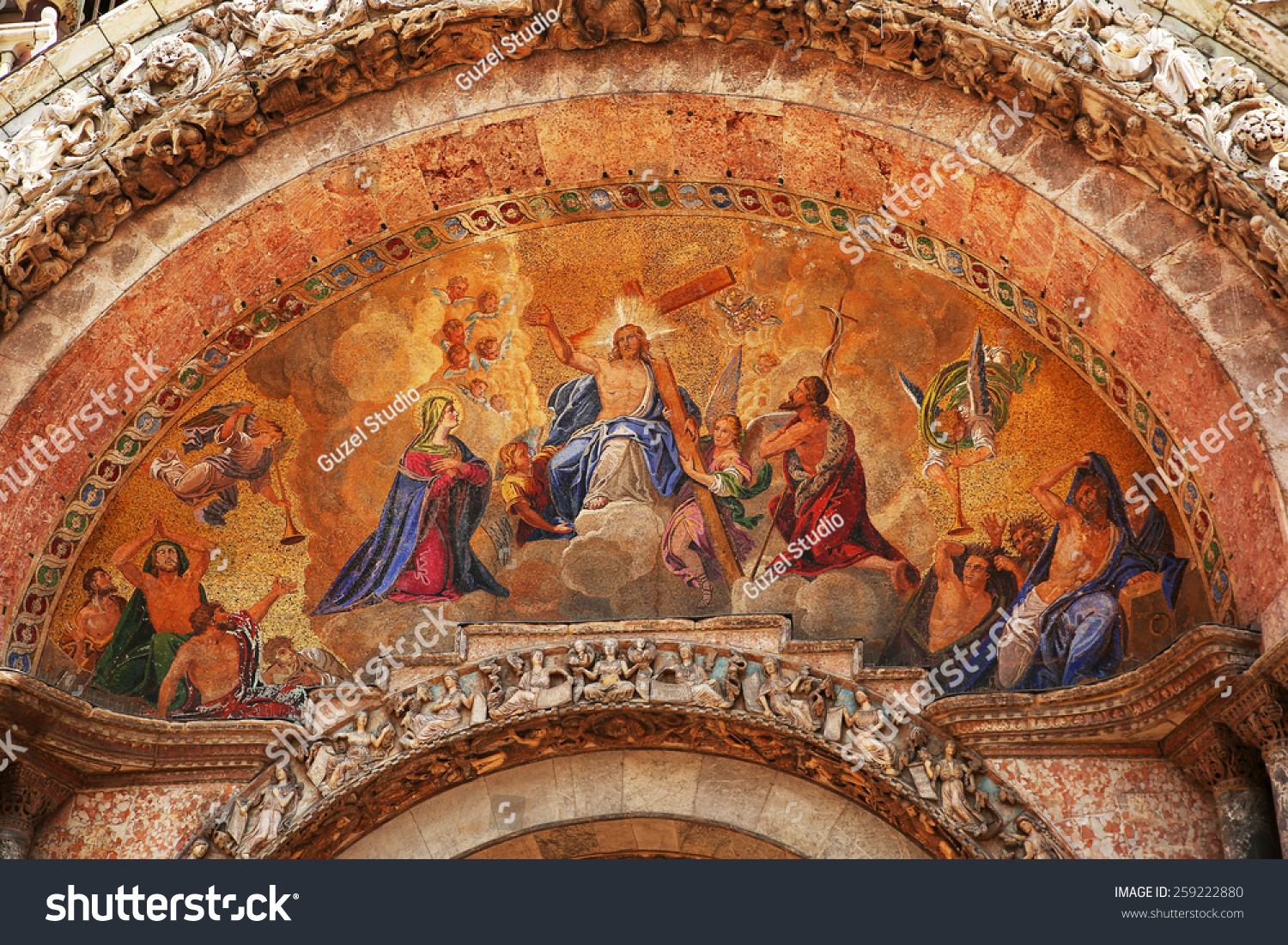 Facade Mosaic On Entrance Cathedral San Stock Photo 259222880 ...