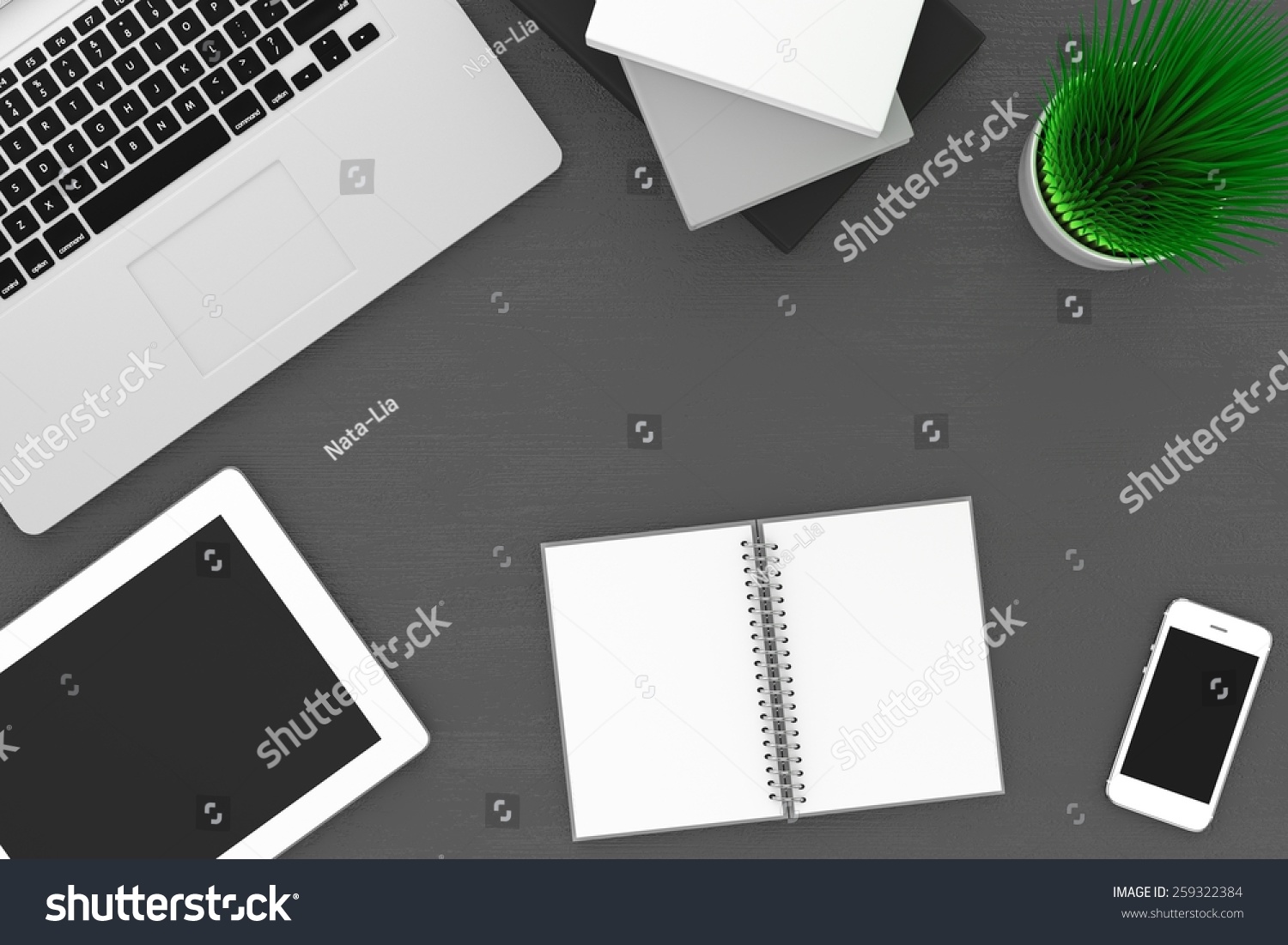 Workplace Top View Stock Illustration 259322384 | Shutterstock