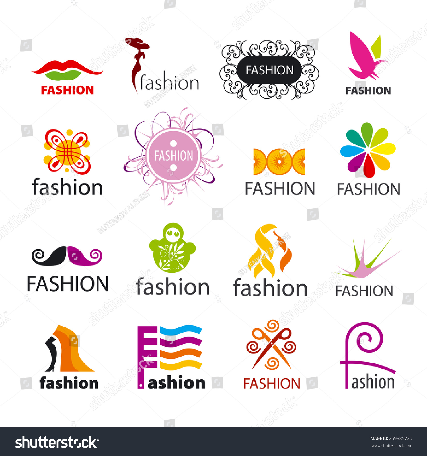 Biggest Collection Vector Logos Fashion Stock Vector (Royalty Free ...