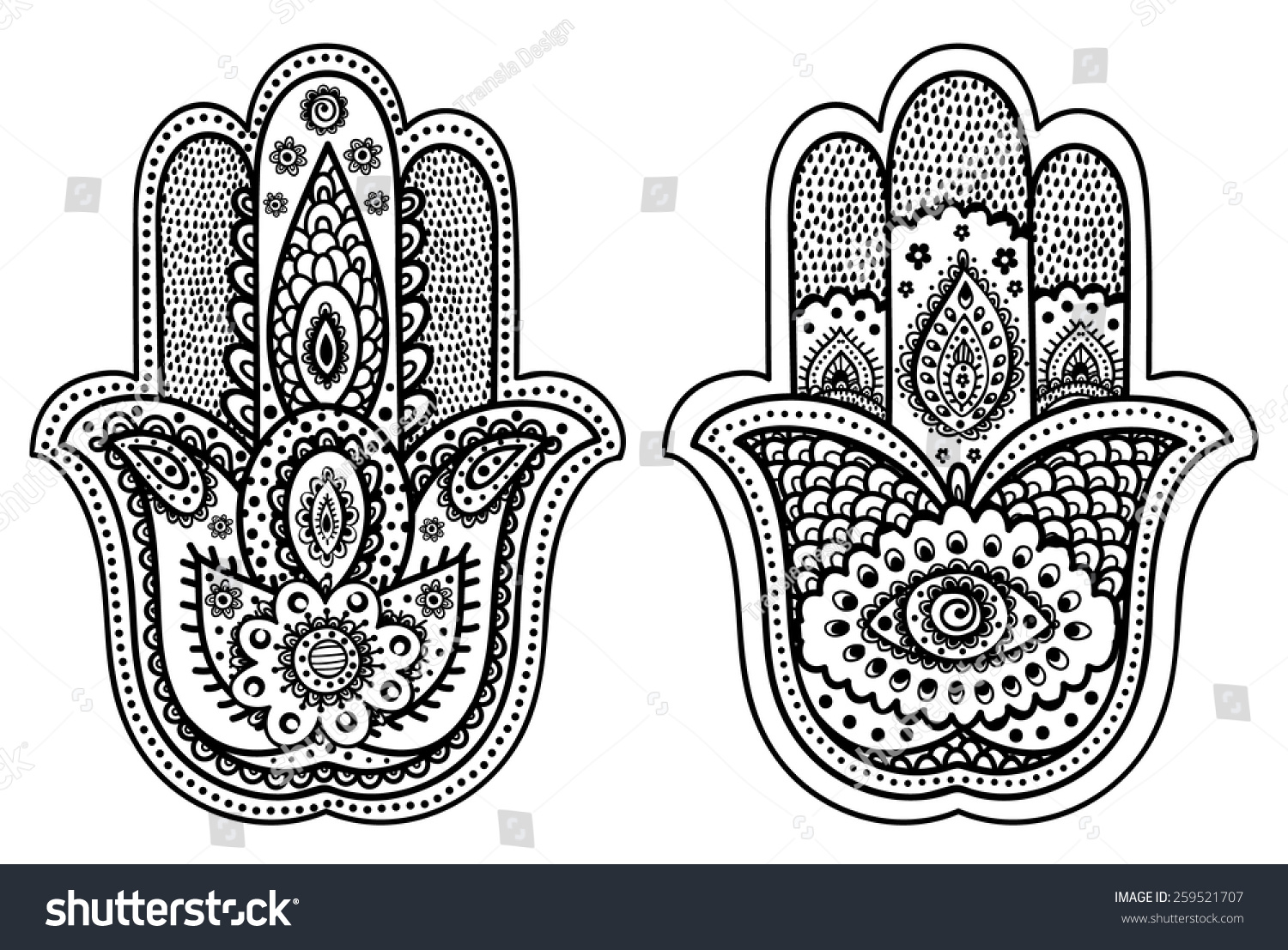 Vector Indian Hand Drawn Hamsa Ethnic Stock Vector (Royalty Free ...