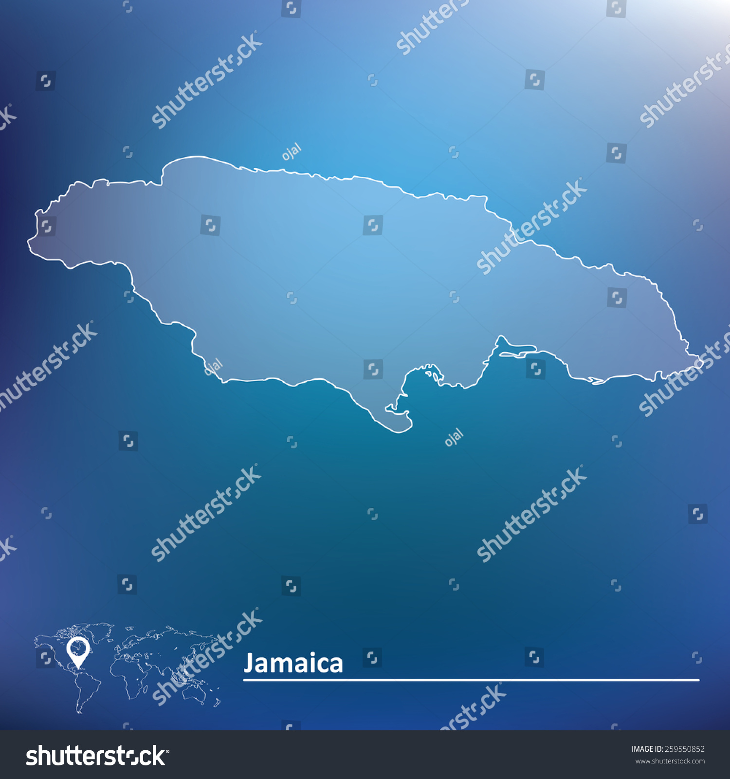 Map Jamaica Vector Illustration Stock Vector Royalty Free 259550852   Stock Vector Map Of Jamaica Vector Illustration 259550852 