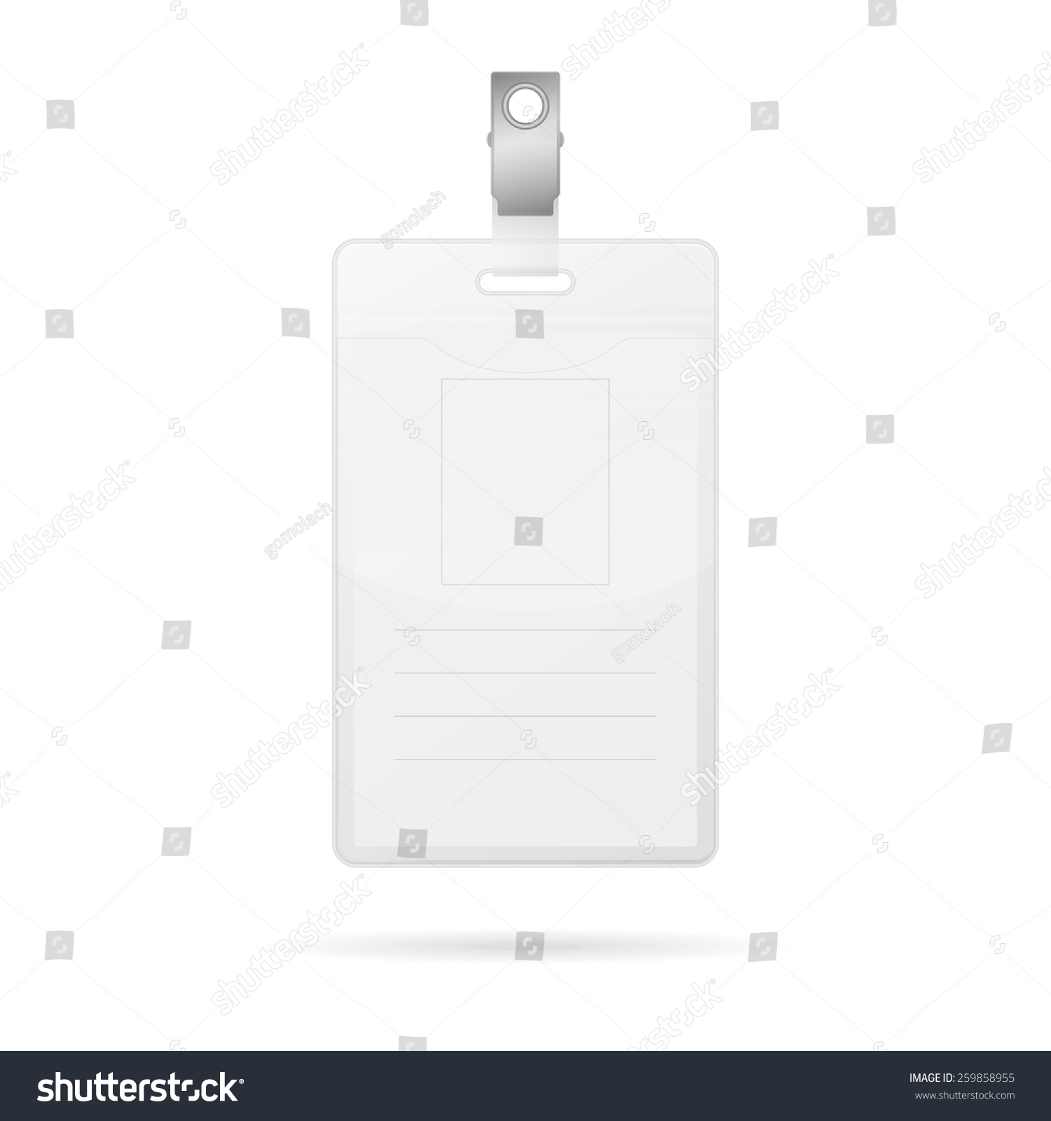 Vertical Blank Id Card Isolated On Stock Vector (Royalty Free ...