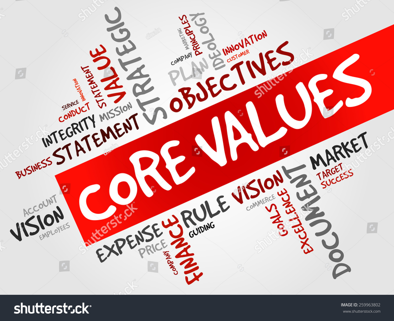 Core Values Word Cloud Business Concept Stock Vector (Royalty Free ...