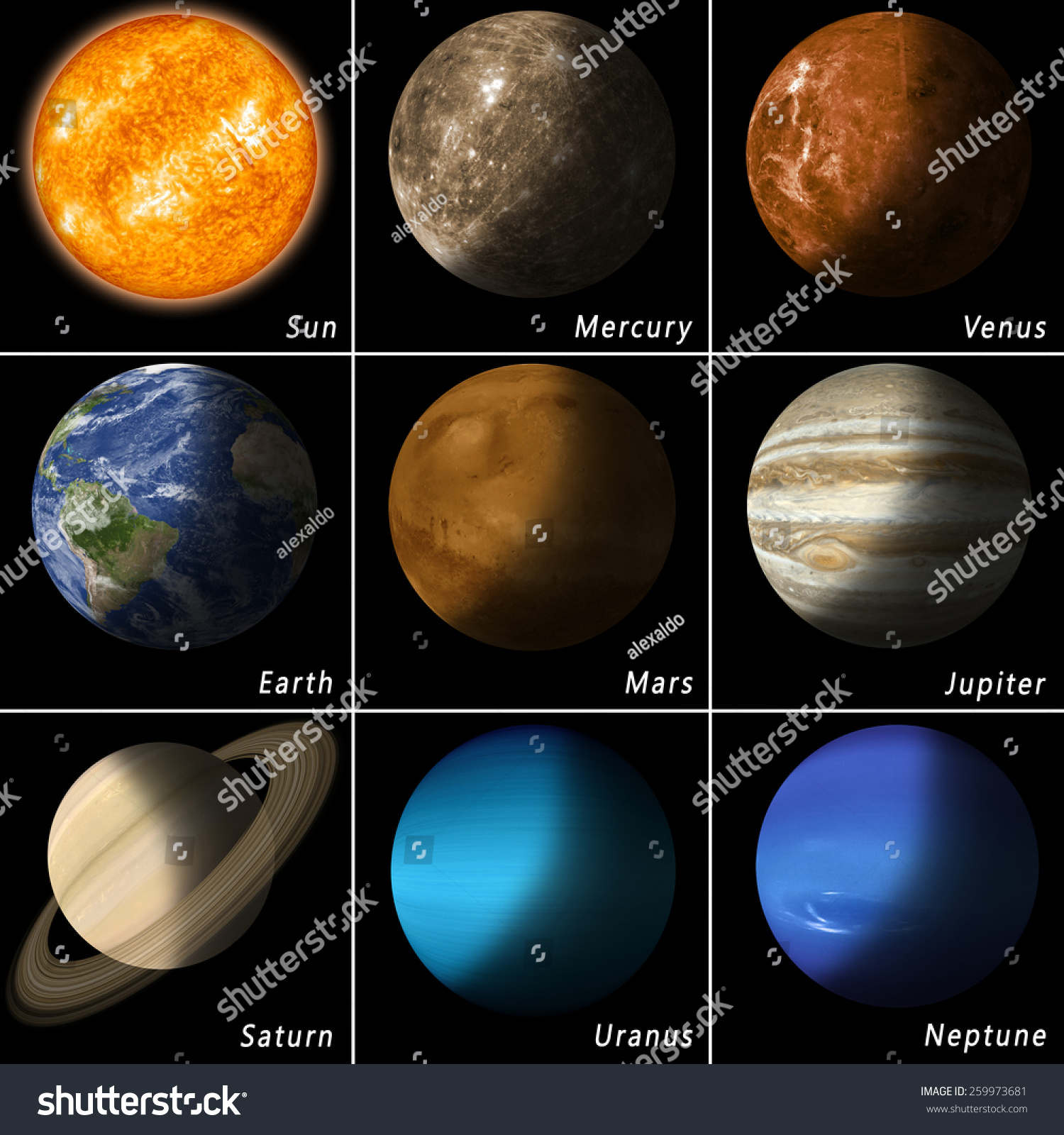 All Best Known Solar System Planets Stock Illustration 259973681 ...