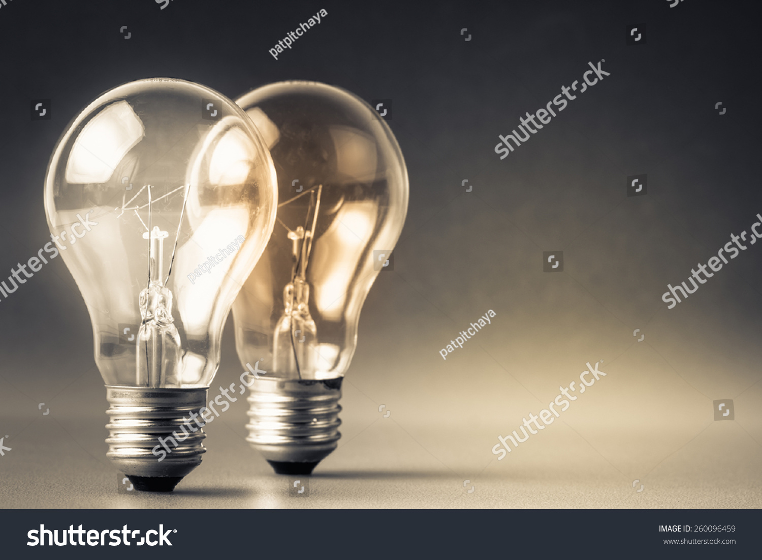 Two Glowing Light Bulbs Stock Photo 260096459 | Shutterstock