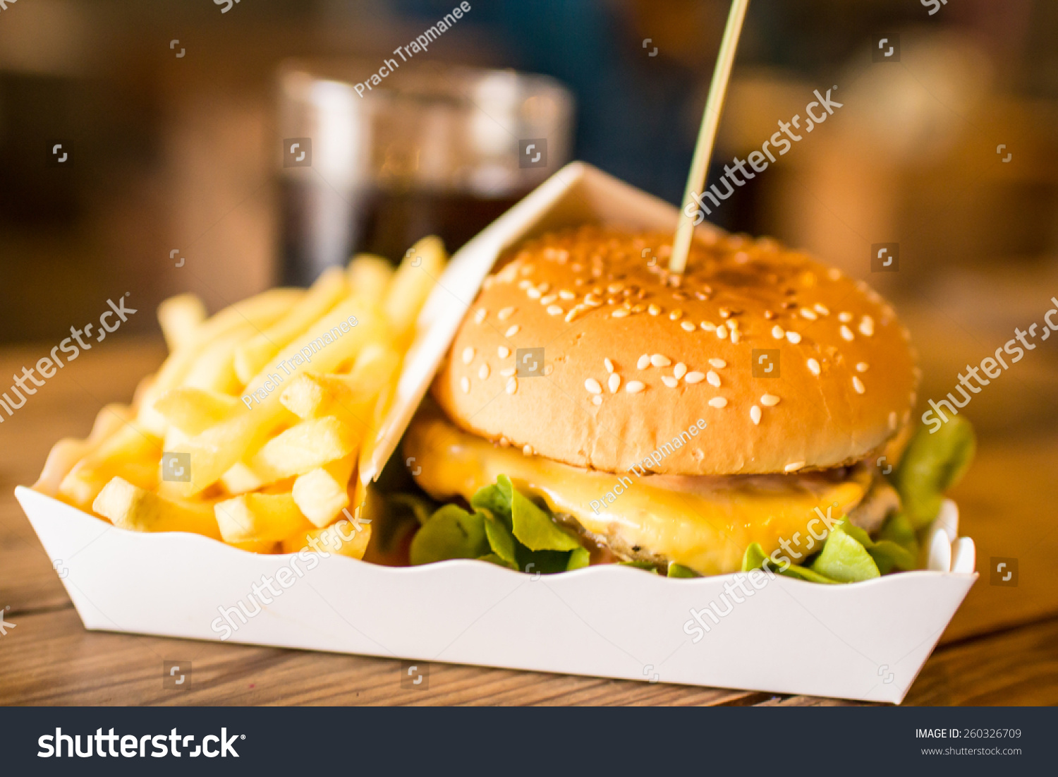 Burger Chips Coke 3 Stock Photo 260326709 