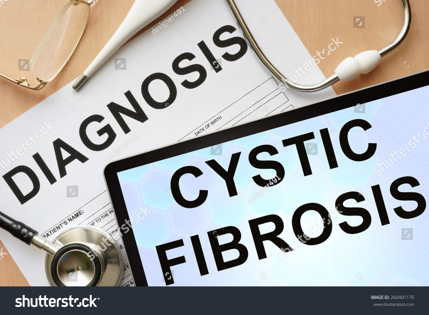 Tablet Diagnosis Cystic Fibrosis Stethoscope Stock Photo 260401175 ...