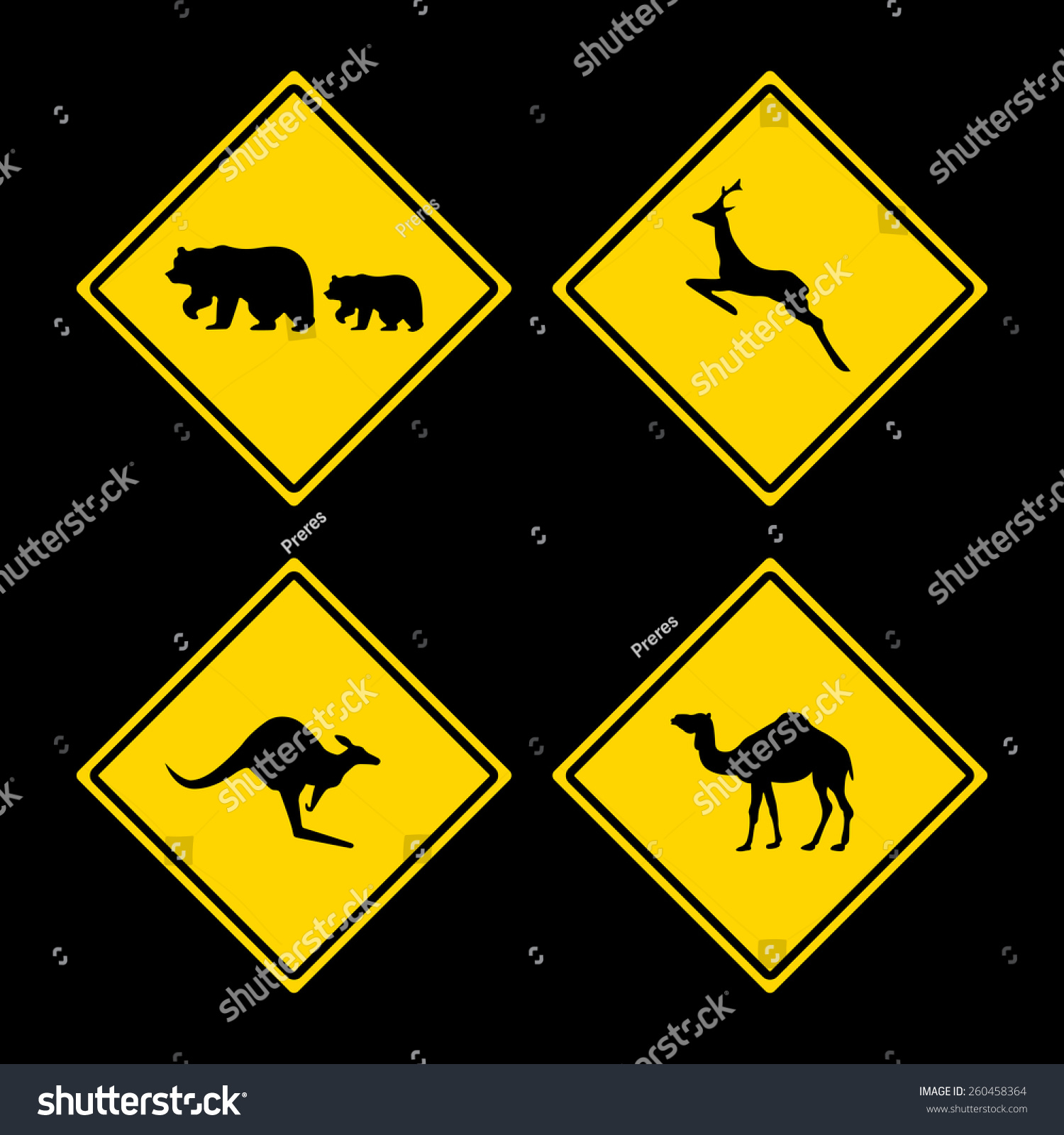 Animal Traffic Signs Stock Vector (Royalty Free) 260458364 | Shutterstock