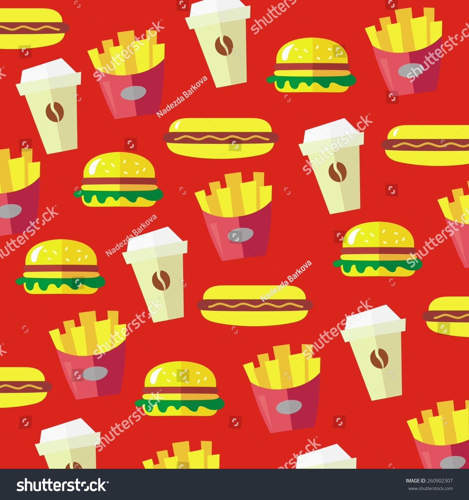 Fast Food Vector Set Stock Vector (Royalty Free) 260902307 | Shutterstock