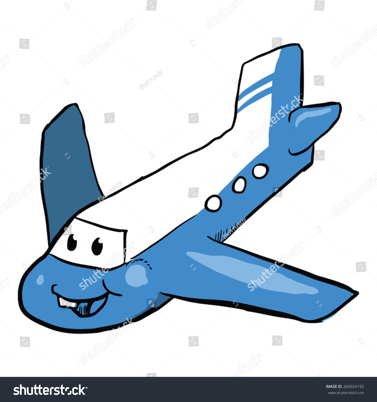 Cute Cartoon Airplane Character Stock Vector (Royalty Free) 260924192 ...