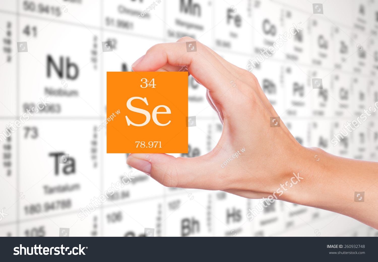 Selenium Symbol Handheld Front Periodic Table Stock Photo 260932748