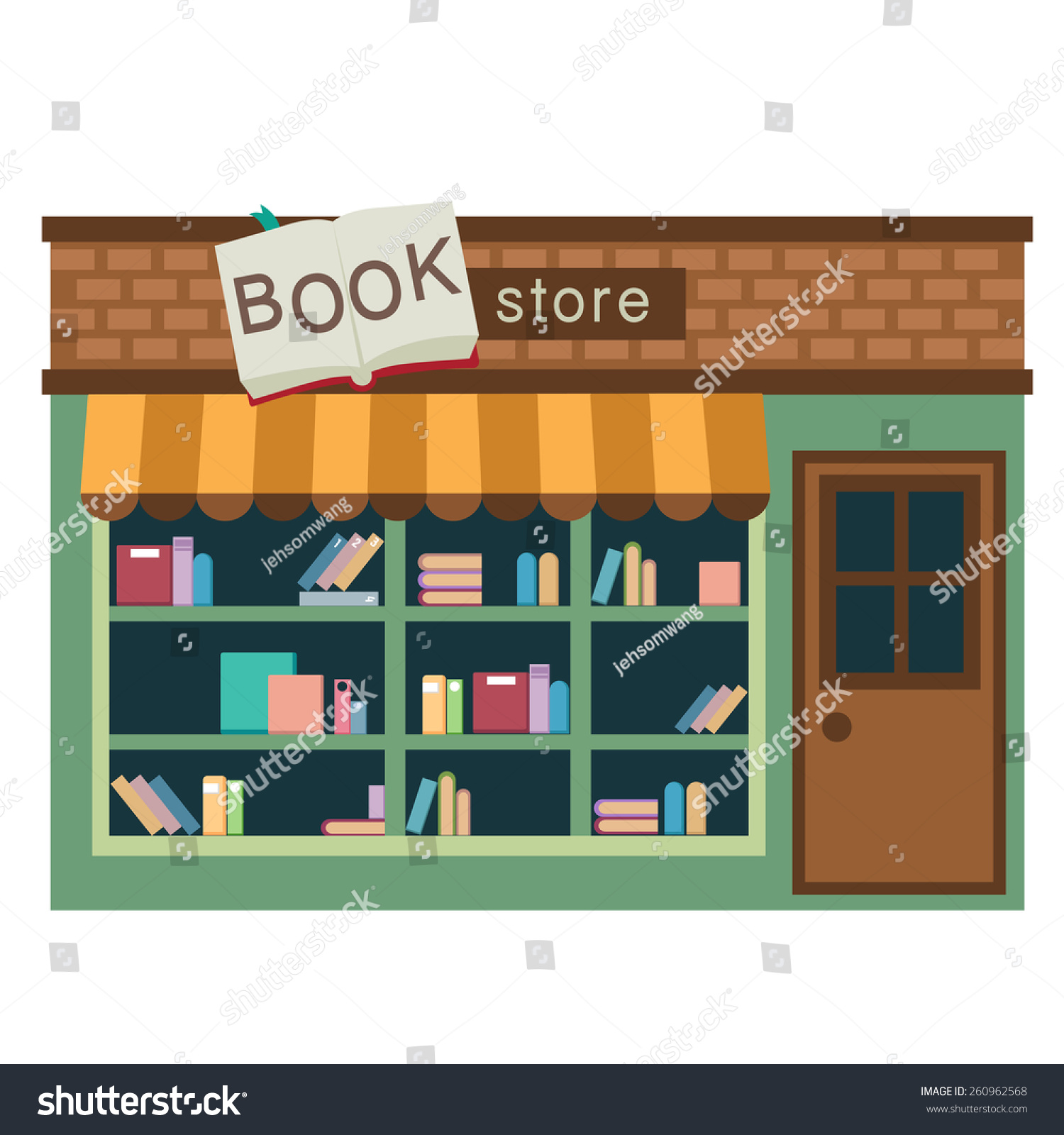 Book Store Vector Illustration On White Stock Vector (Royalty Free ...