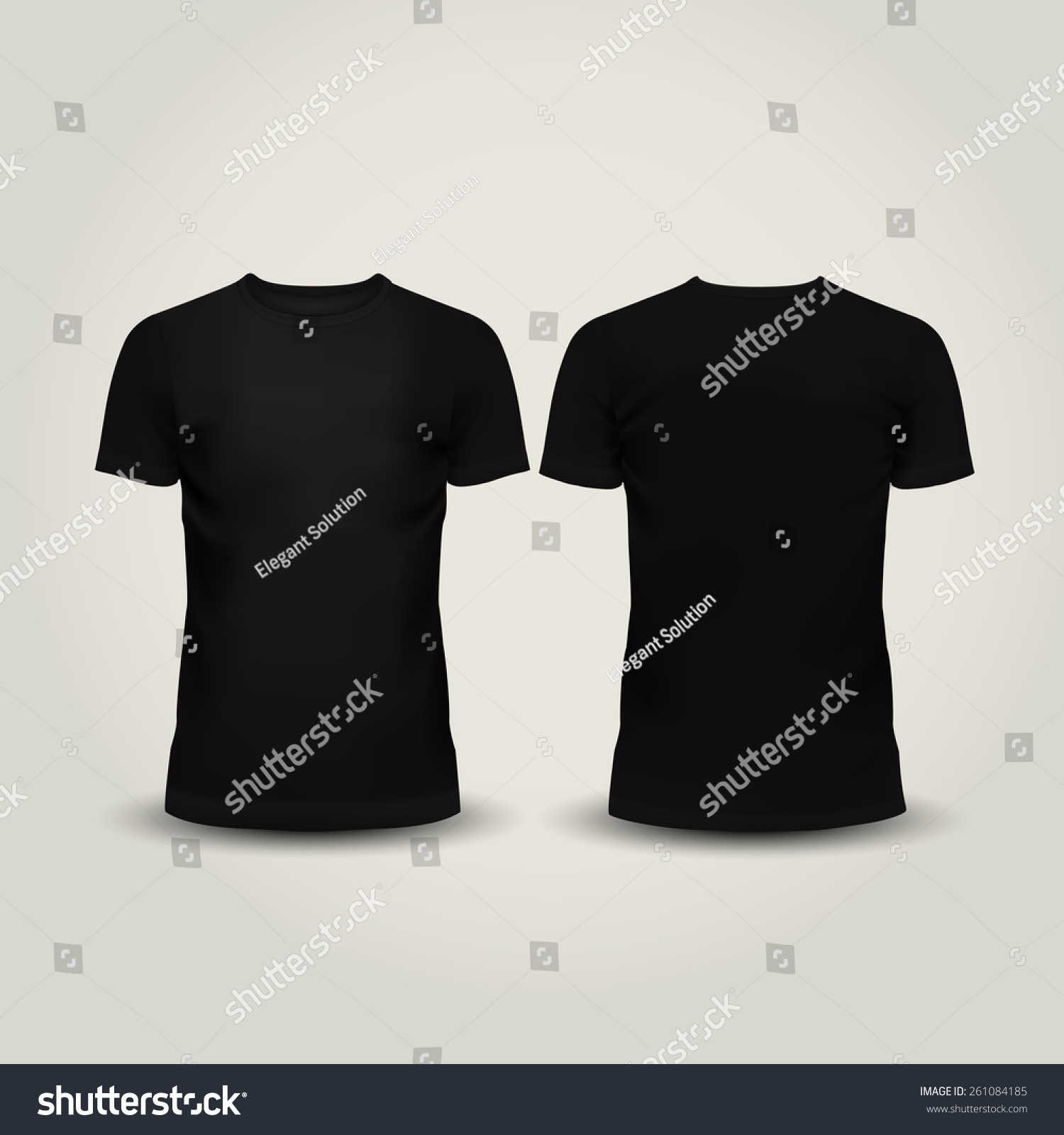 Vector Illustration Black Men Tshirt Isolated Stock Vector (Royalty ...