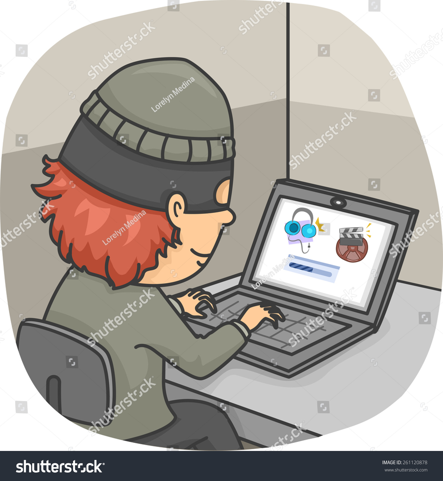 Illustration Man Illegally Downloading Files Internet Stock Vector Illustration Man Illegally Downloading Files Internet Stock Vector