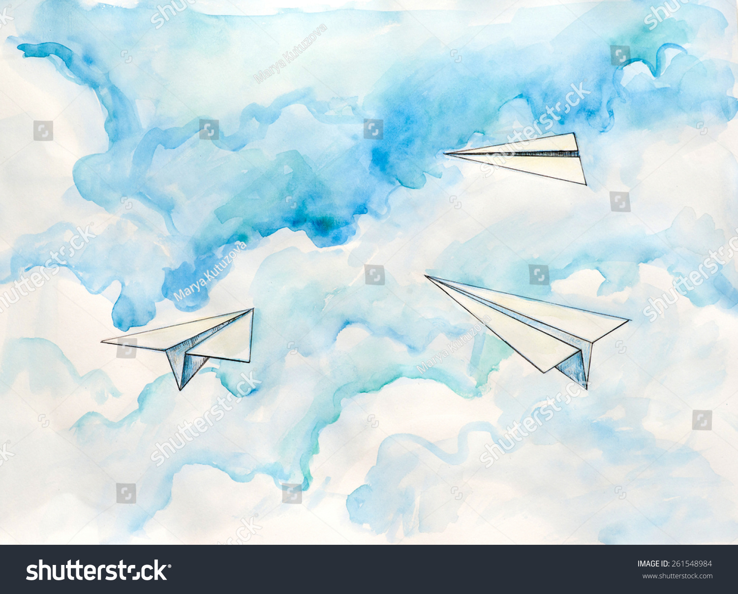 Рисование самолеты в небе
