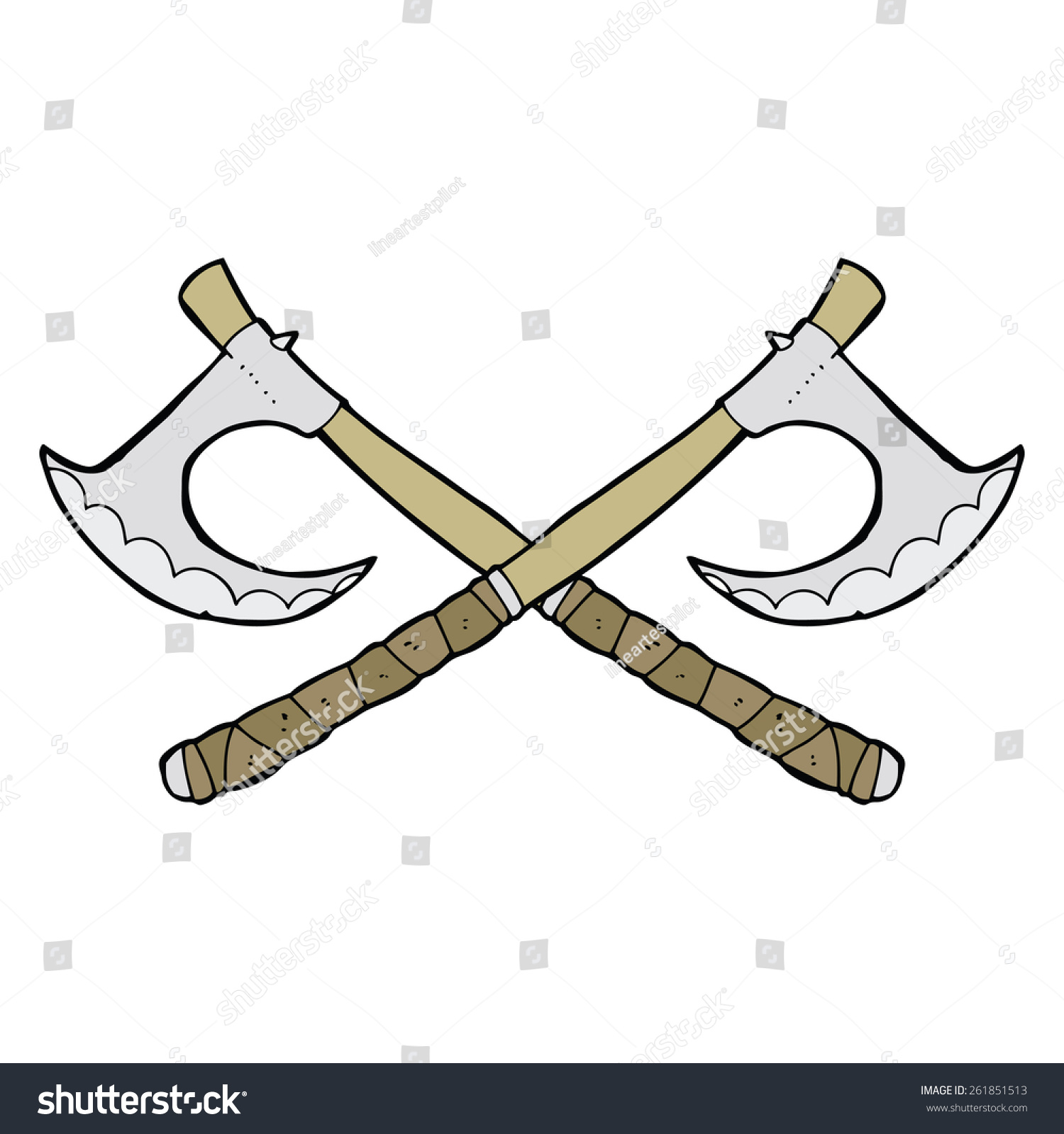 Cartoon Crossed Axes Stock Vector (Royalty Free) 261851513 | Shutterstock