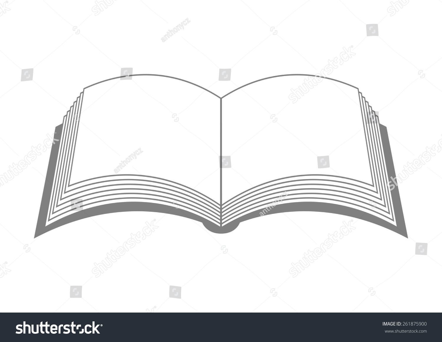 Grey Open Book On White Background Stock Vector (Royalty Free ...