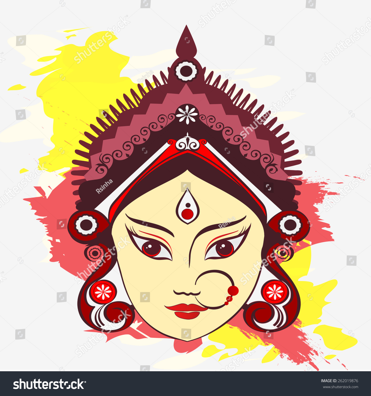 Durga Saraswati Lakshmi Illustration Stock Vector (Royalty Free ...