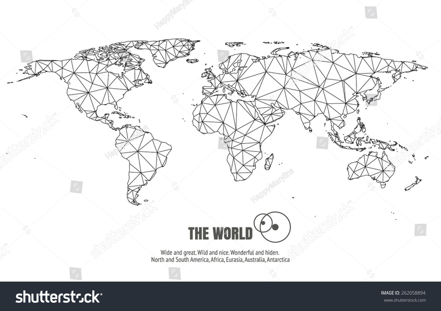 Vector World Triangle Map Stock Vector (Royalty Free) 262058894 ...