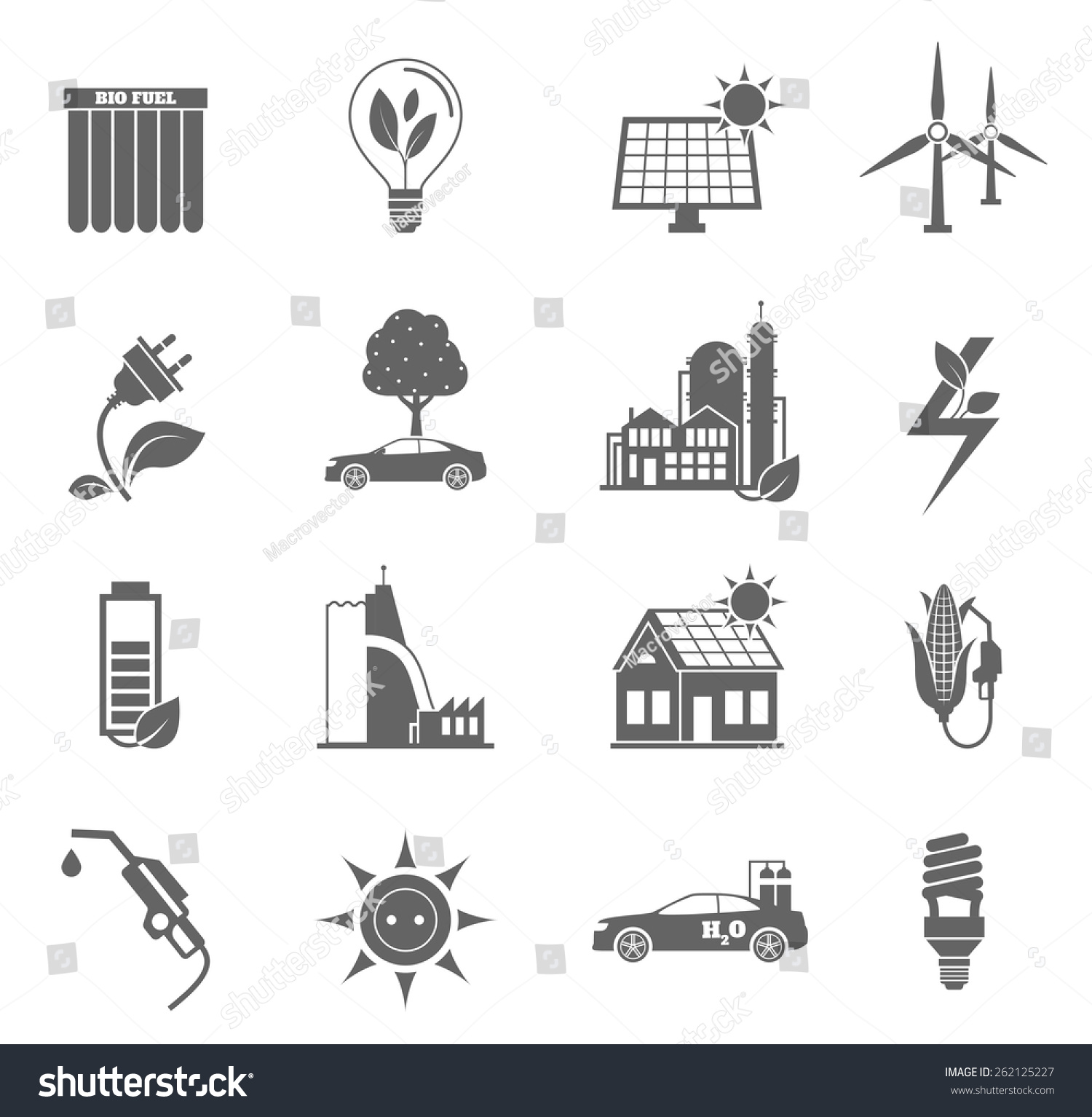 Eco Water Sun Wind Energy Icon Stock Vector (Royalty Free) 262125227 ...