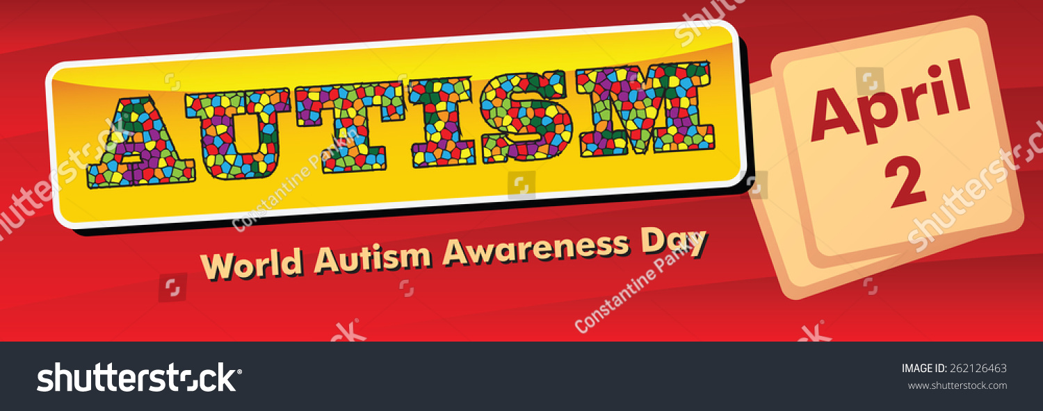 Banner World Autism Awareness Day Celebrated Stock Vector (Royalty Free ...