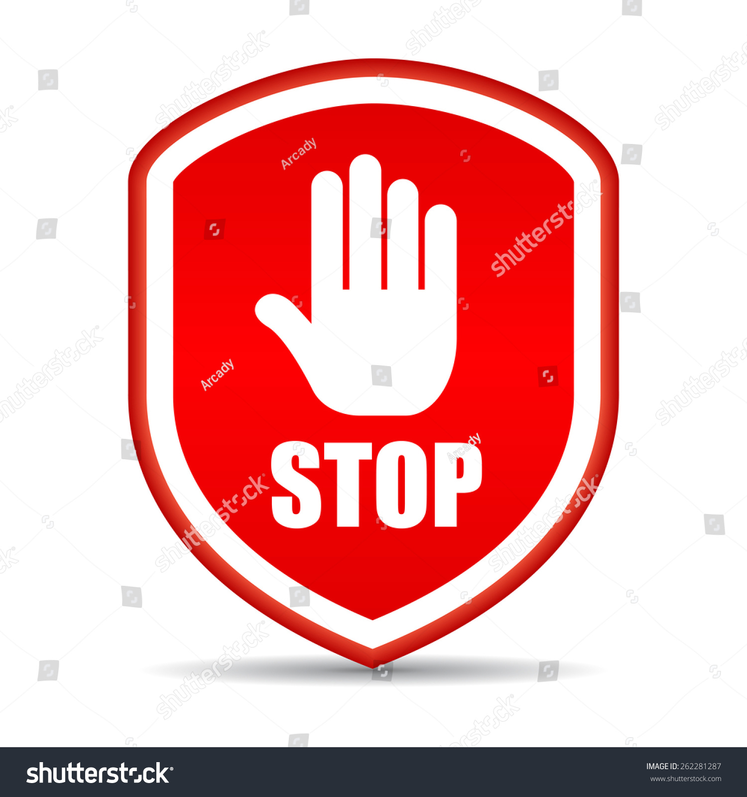 Stop Shield Icon Stock Vector (Royalty Free) 262281287 | Shutterstock