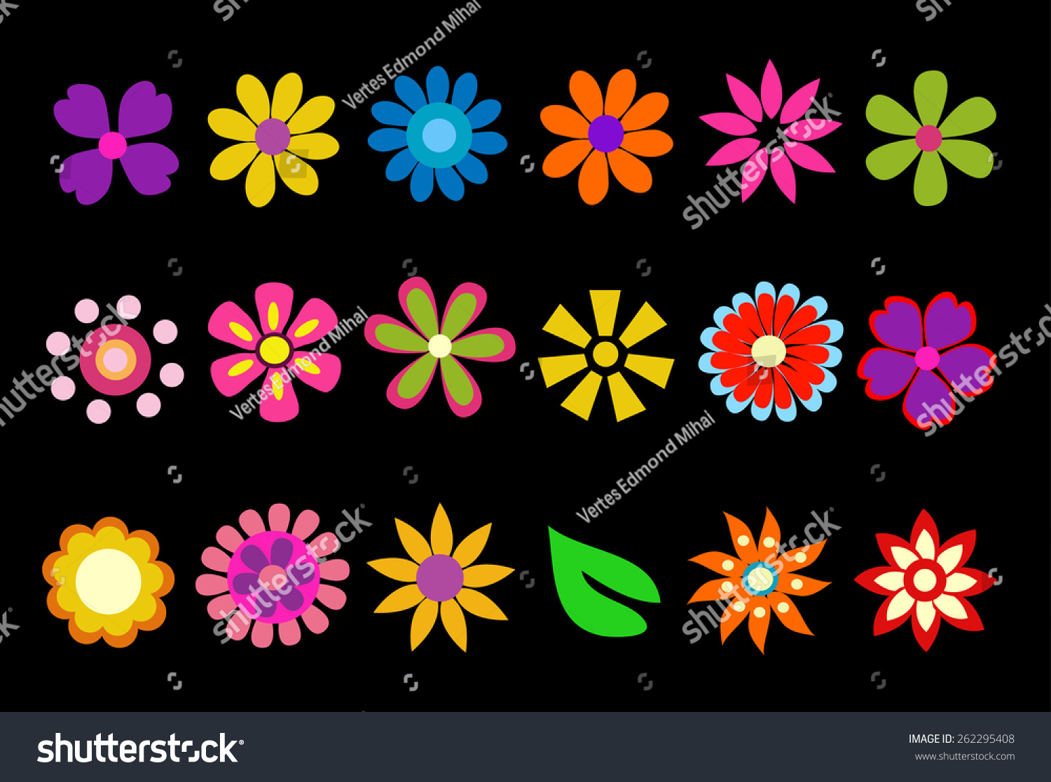 Colorful Spring Flowers Vector Illustration Stock Vector (Royalty Free ...