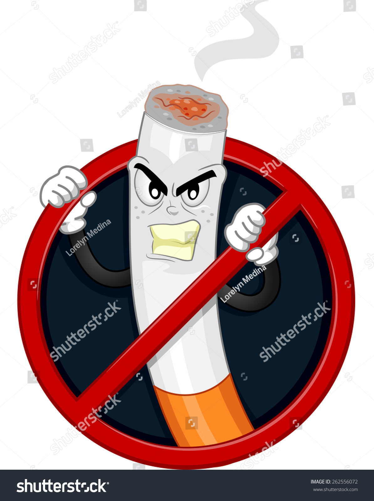 Mascot Illustration Angry Cigarette Locked Inside Stock Vector (Royalty ...