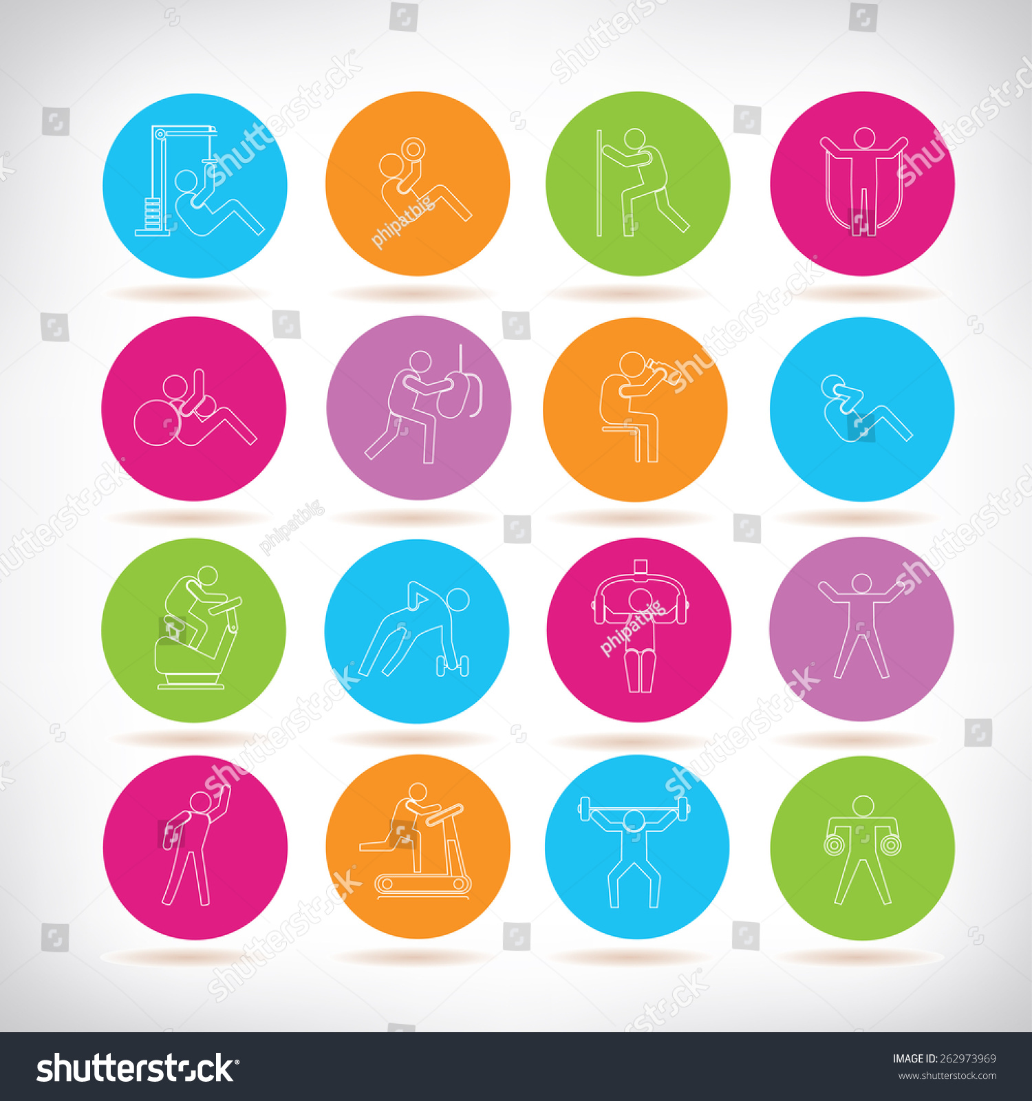 Fitness Icons Thin Line Stock Vector (Royalty Free) 262973969 ...