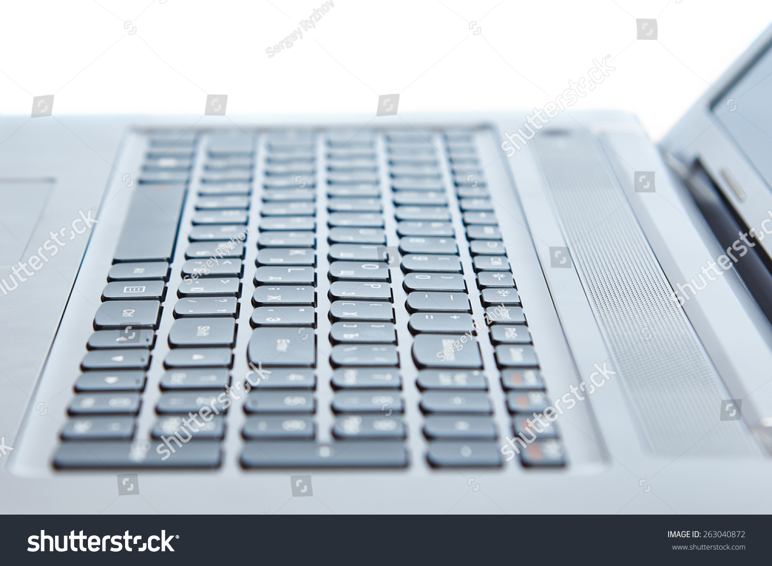 Laptop Keyboard Isolated On White Background Stock Photo 263040872