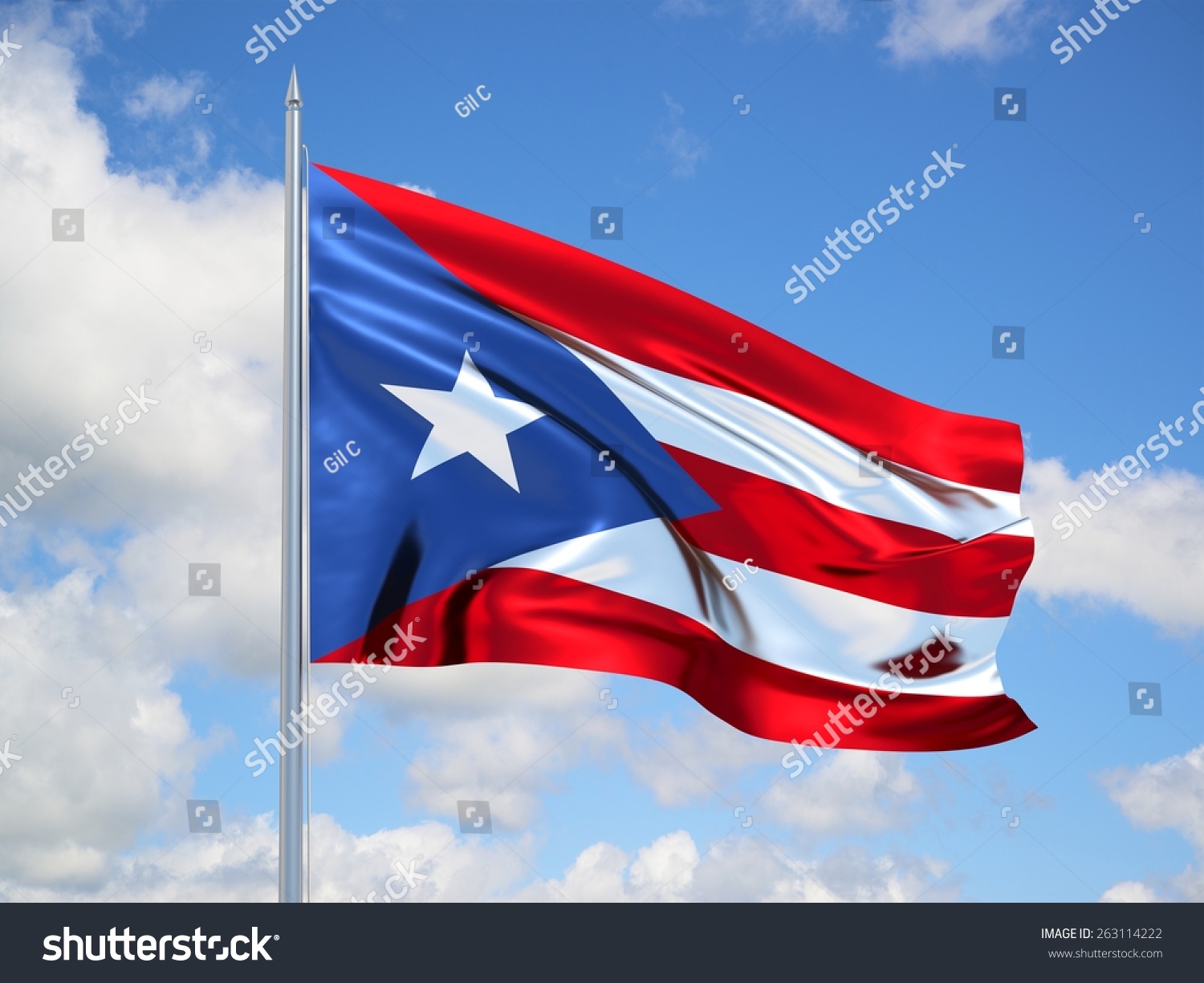 Puerto Rico 3d Flag Floating Wind Stock Illustration 263114222 ...