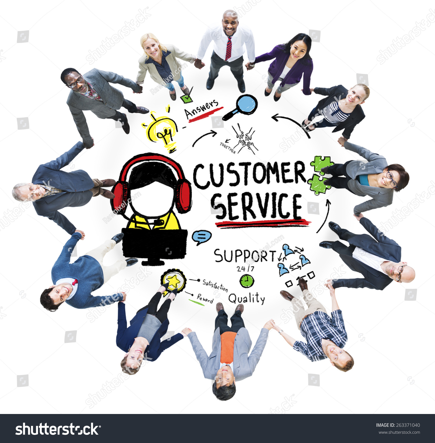 Customer Service Support Assistance Service Help Stock Photo 263371040 ...