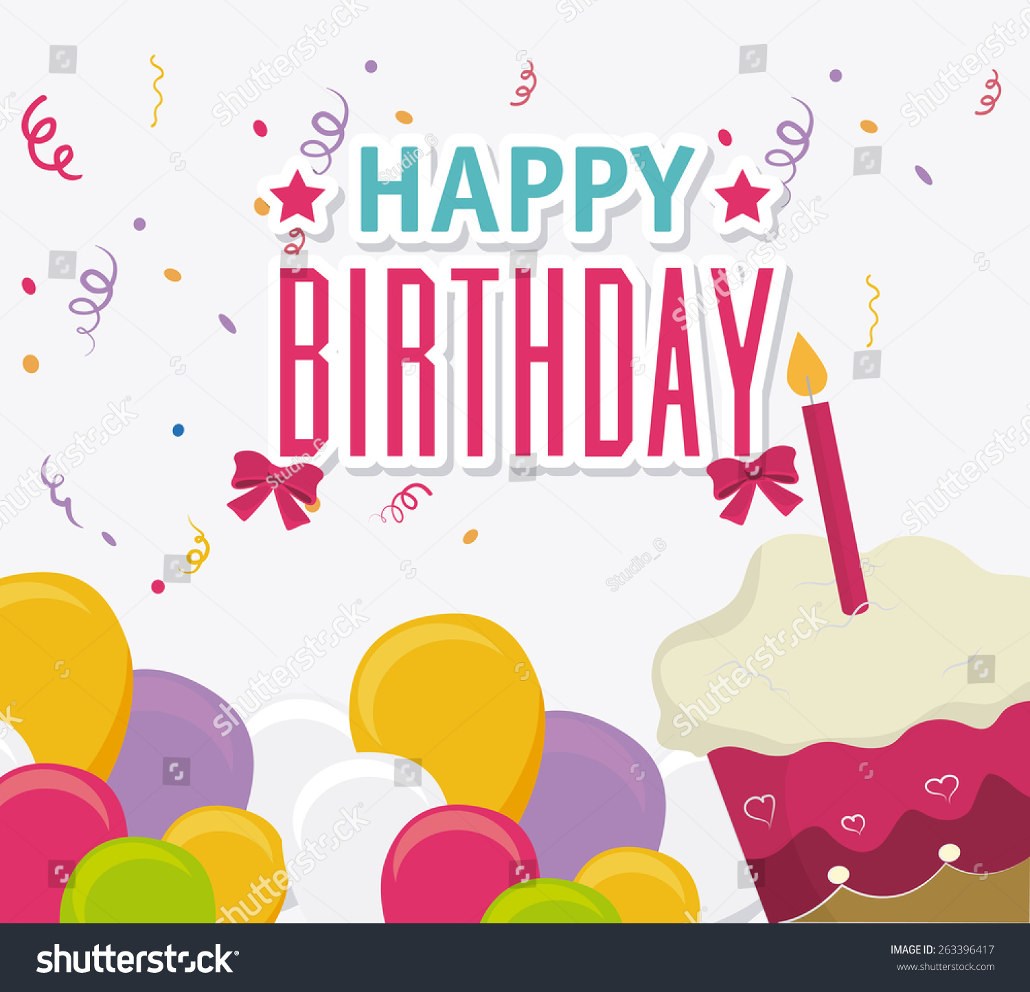 Happy Birthday Colorful Card Design Vector Stock Vector Royalty Free 263396417 Shutterstock 2322