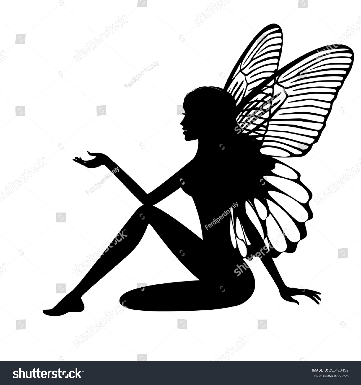 Silhouette Fairy Stock Vector (Royalty Free) 263423492 | Shutterstock