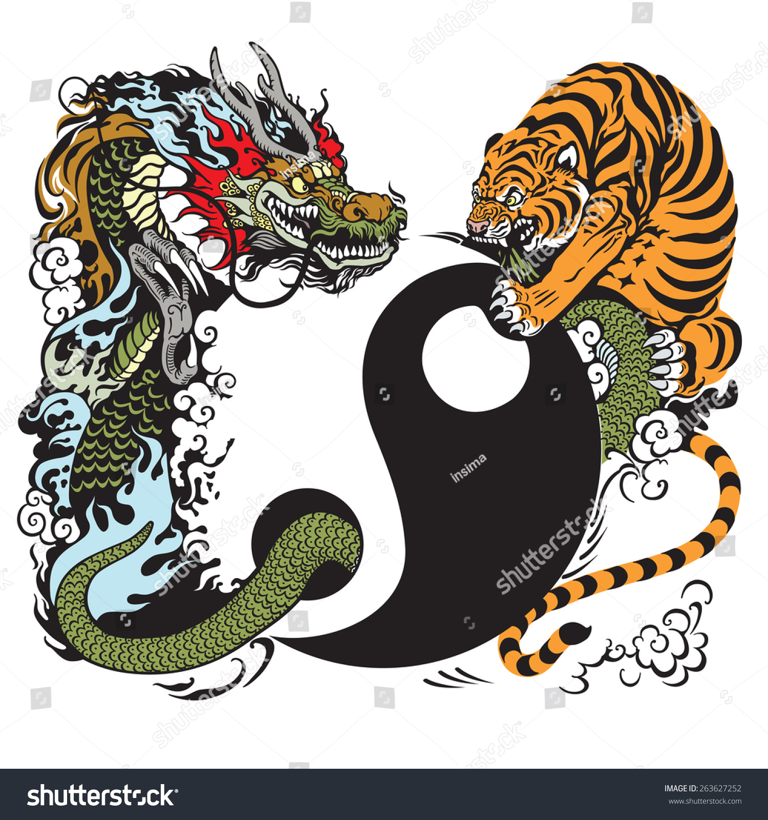 Инь Янь змея и тигр