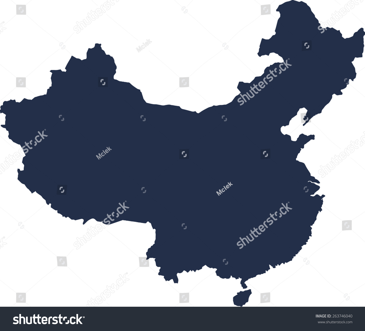 China Vector Map High Detailed Stock Vector (Royalty Free) 263746040 ...