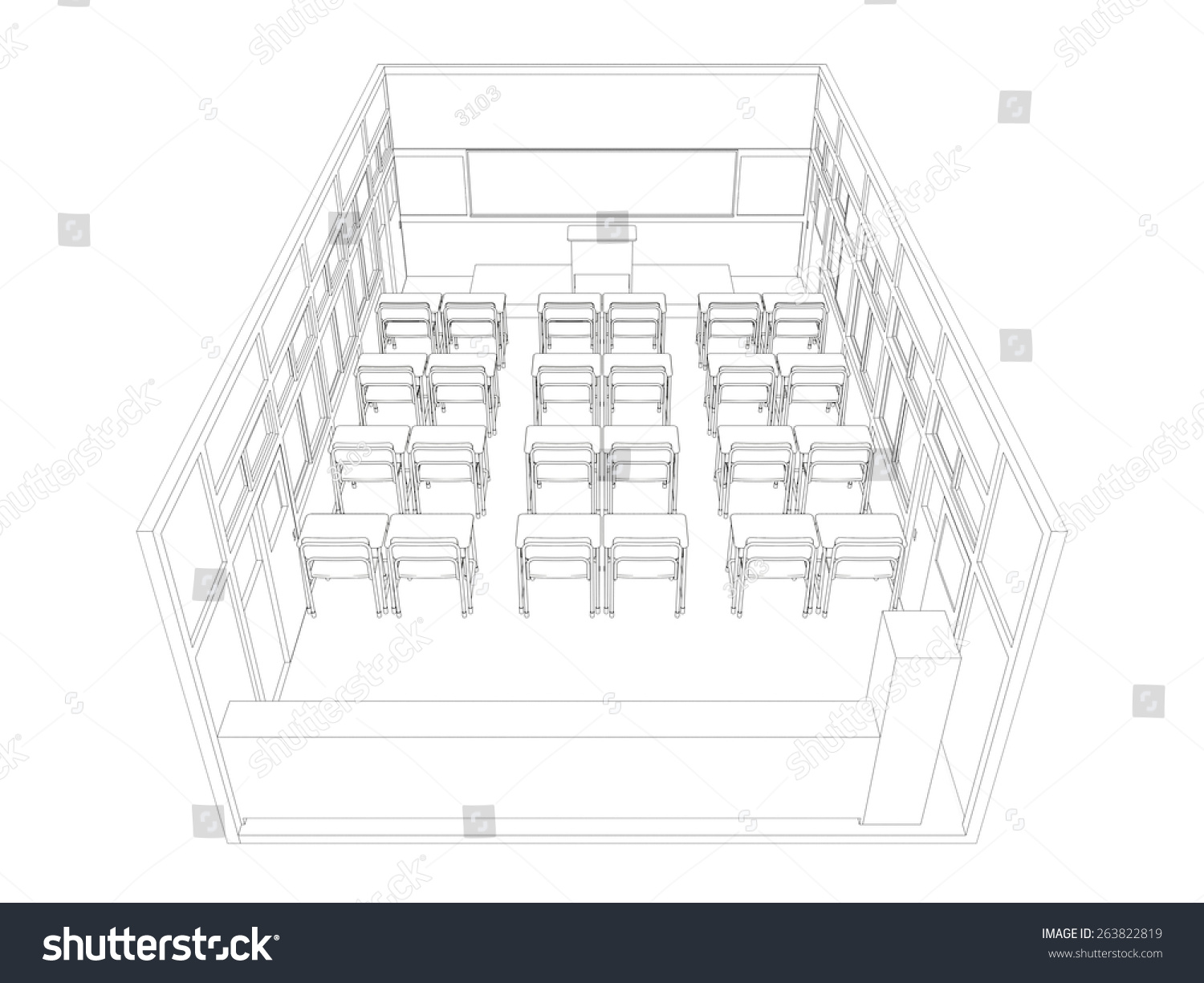 Line Drawing Classroom Stock Illustration 263822819 | Shutterstock