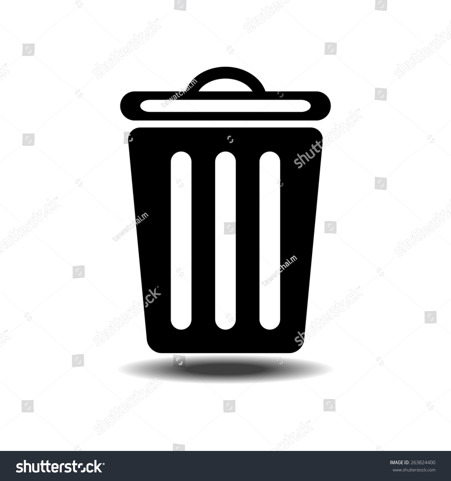 Trashcan Icon Stock Vector Royalty Free 263824400 Shutterstock 2952