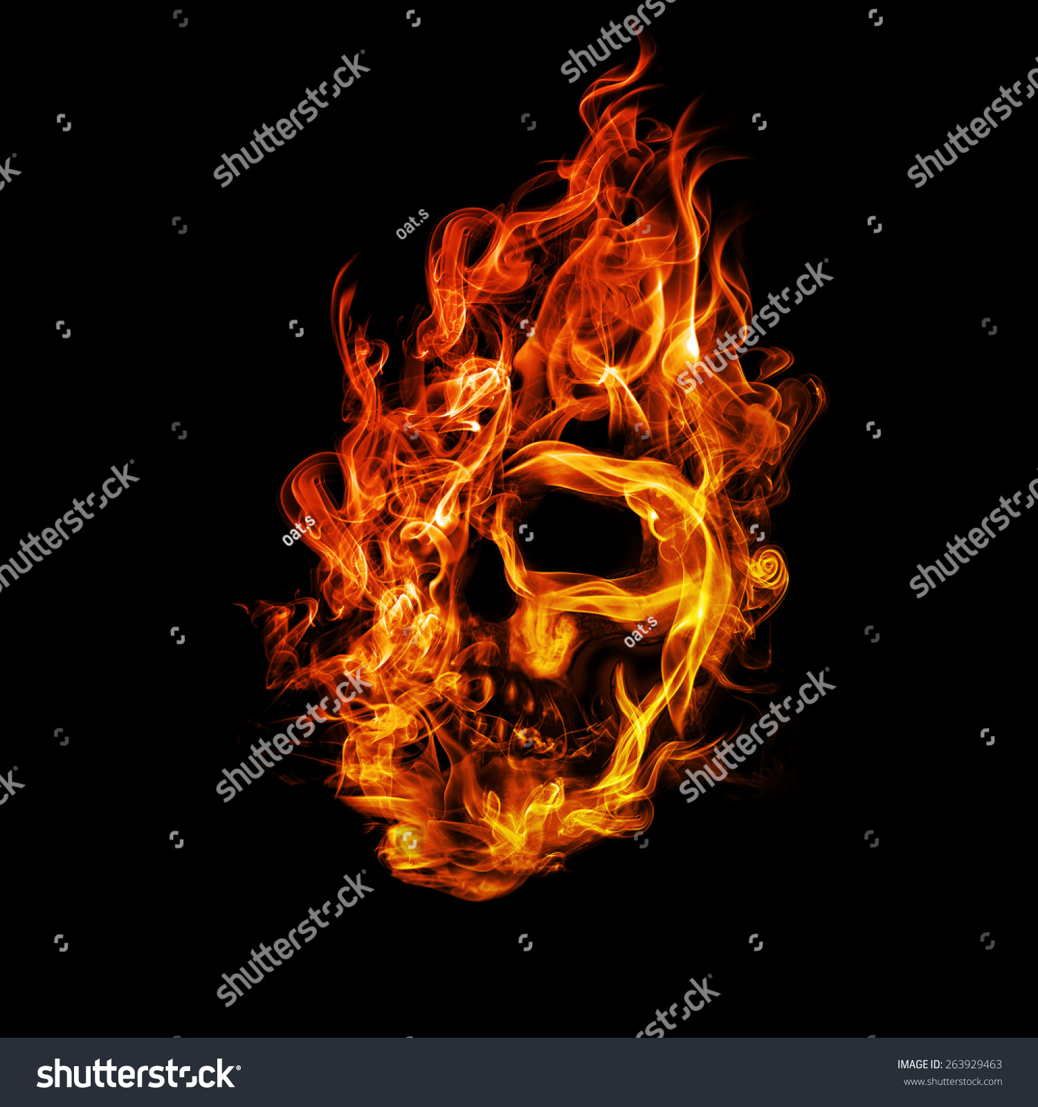 Skull Flame On Dark Background Stock Photo 263929463 | Shutterstock