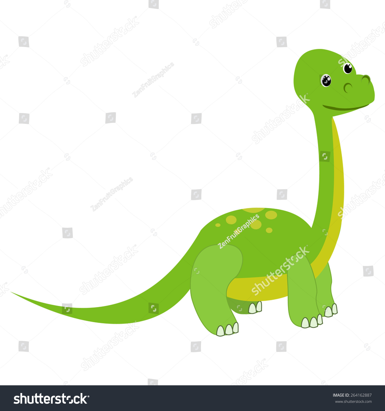 Brontosaurus Vector Illustration Dinosaur Cartoon Vector Stock Vector ...