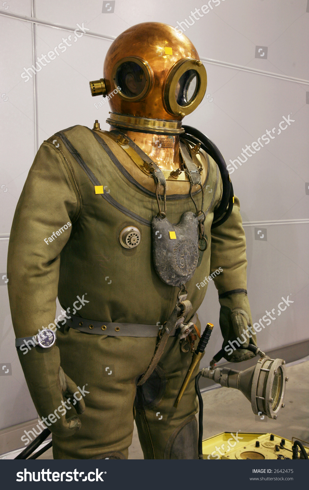 copper diving suit