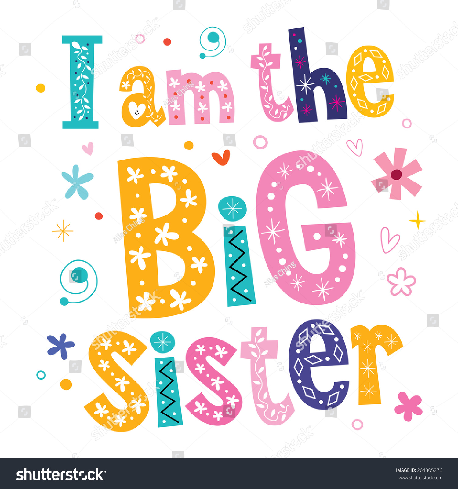 Big Sister Stock Vector (Royalty Free) 264305276 | Shutterstock