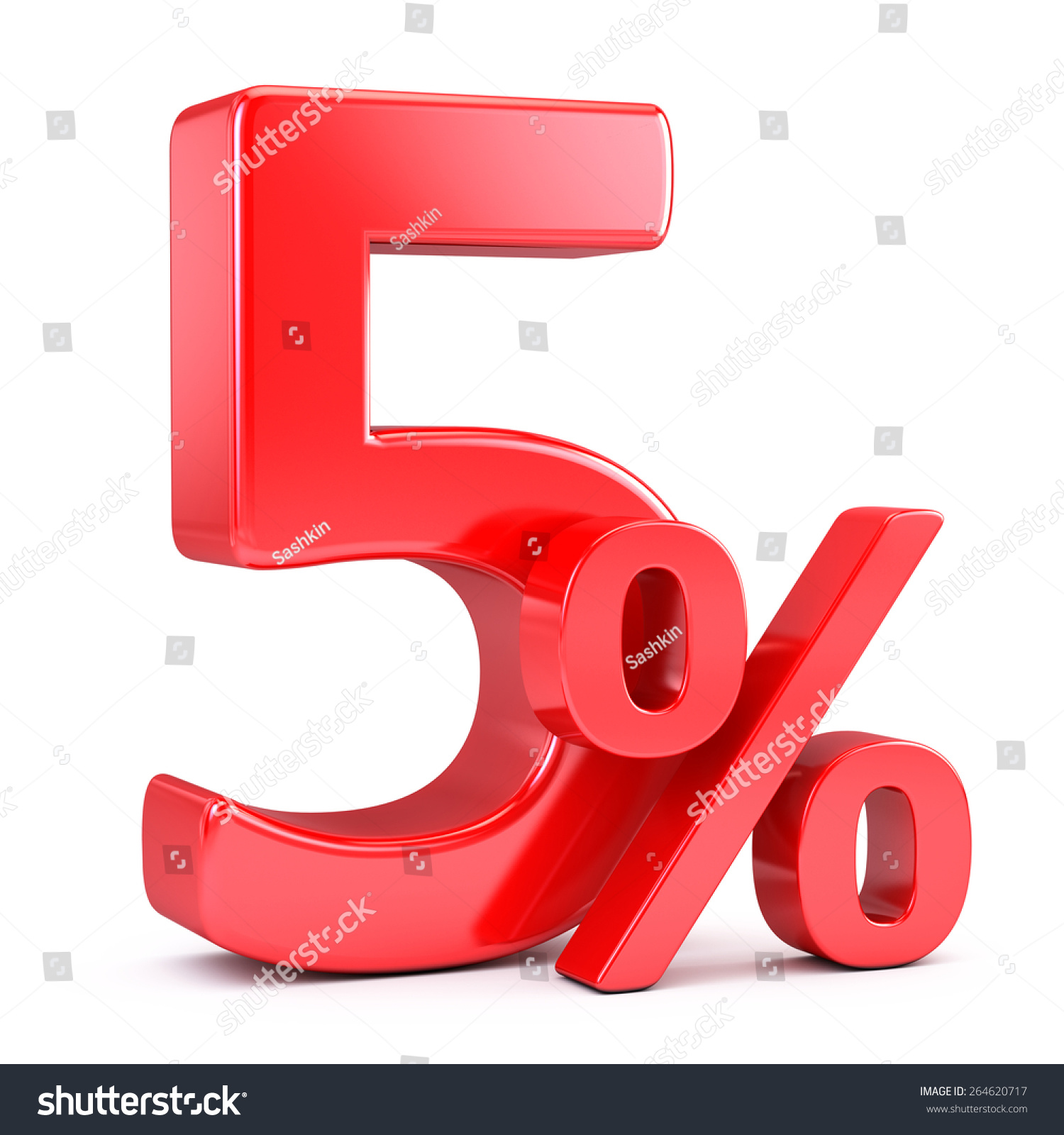 Five Percent On White Background Stock Illustration 264620717 ...