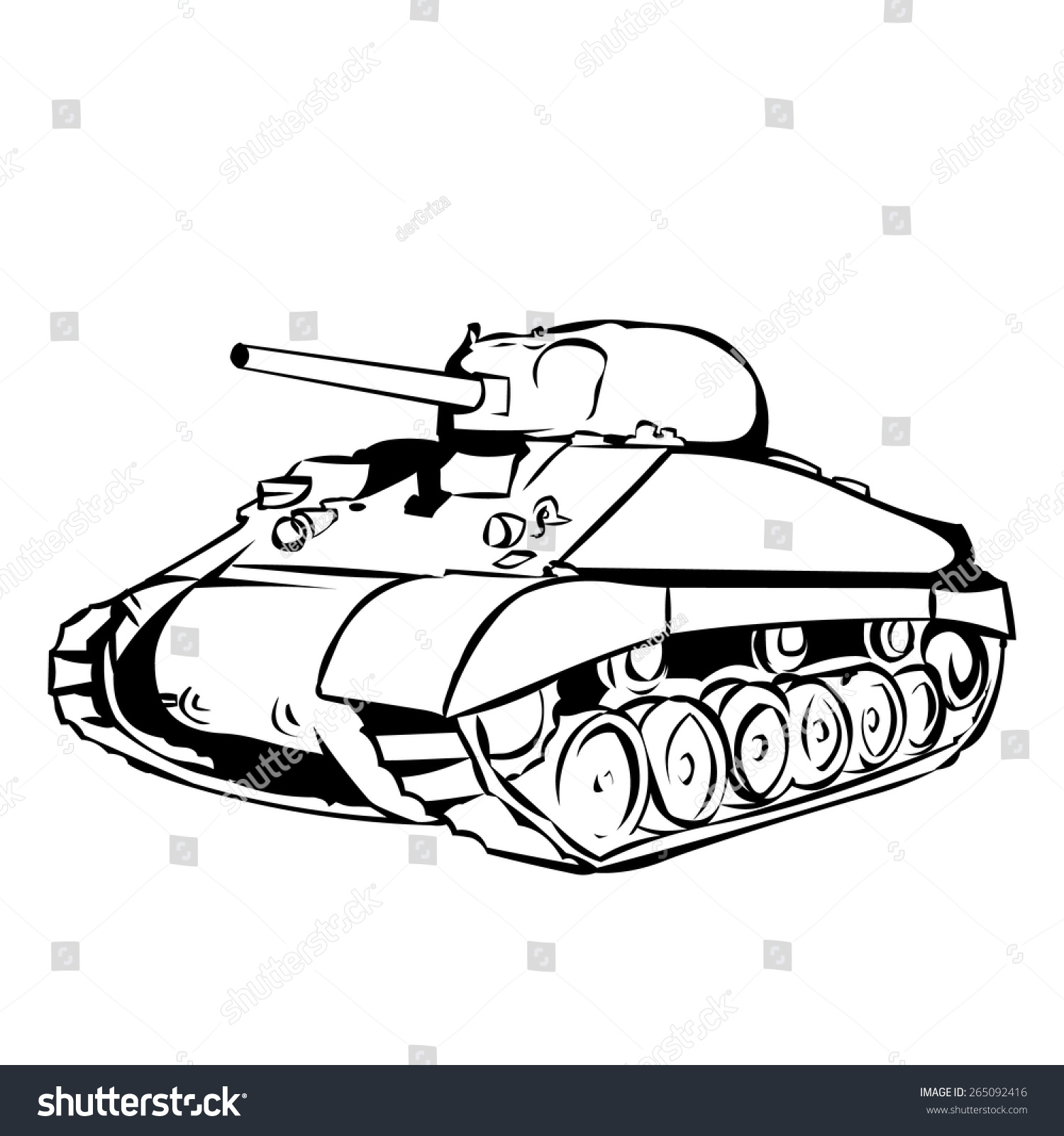 Шерман танк рисунок