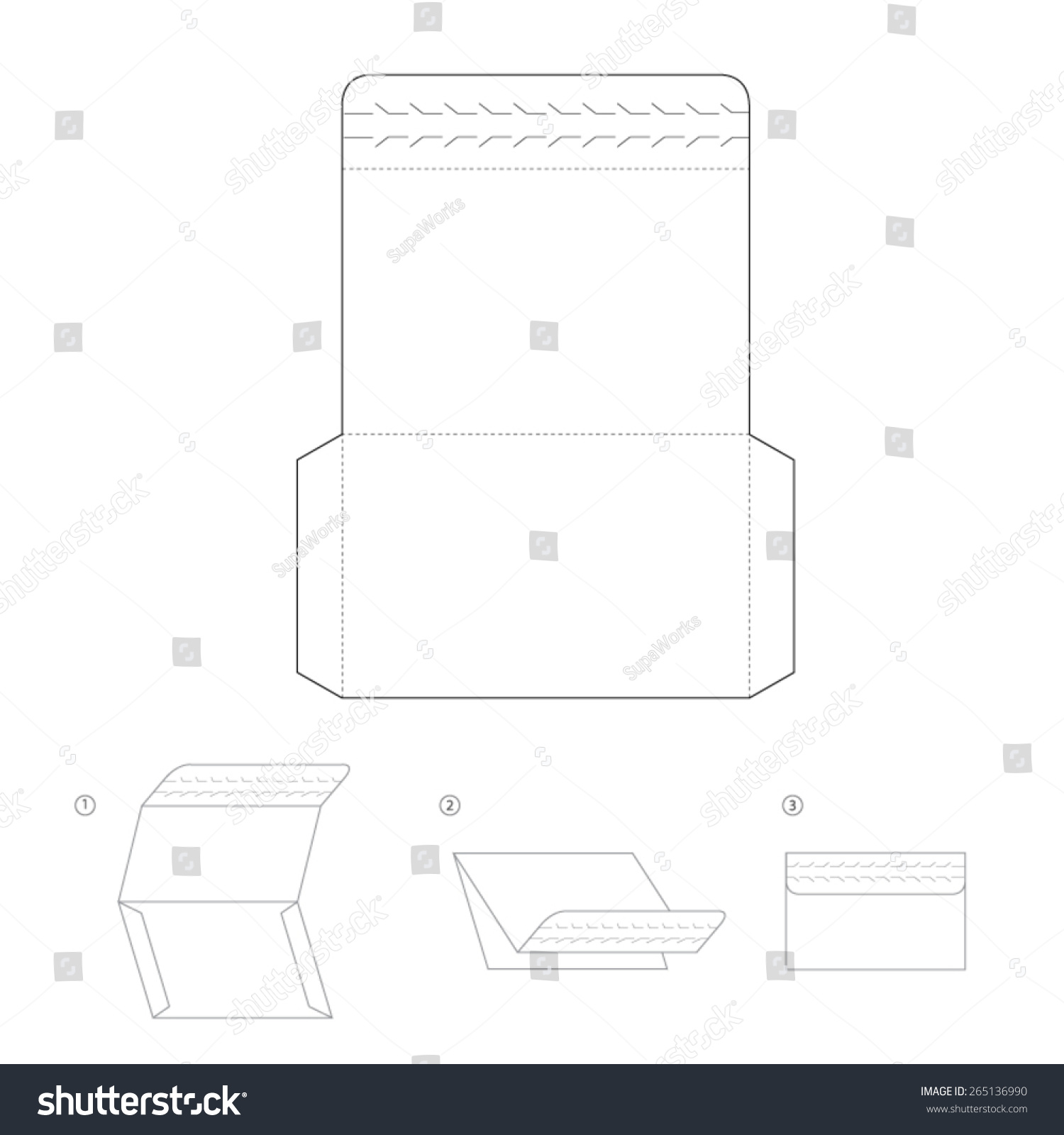 Envelope Template Design Opener Stock Vector (Royalty Free) 265136990 ...